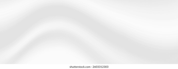 Smooth grey wave background. Abstract subtle cream texture. Curved line template wallpaper for medical, tech, cosmetic concept, brochure, poster, flyer, leaflet. Vector soft gris gradient backdrop