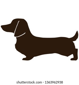 Smooth haired dachshund black Silhouette