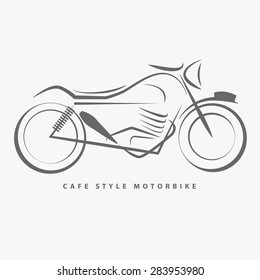 Smooth hand draw of cafe style motorbike logo.(EPS10 art vector)