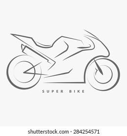 Smooth hand draw of super bike logo.(EPS10 art vector)