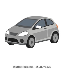Smooth hatchback car gray colored vector  illustration design on white background