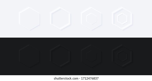 Smooth Hexagonal Neumorphism Button UI