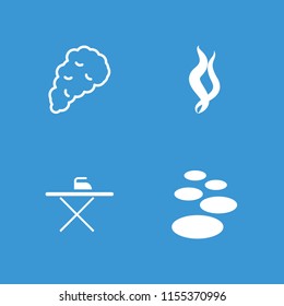 Smooth icon. collection of 4 smooth filled and outline icons such as spa stone, smoke. editable smooth icons for web and mobile.