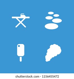 Smooth icon. collection of 4 smooth filled icons such as spa stone, ice cream, smoke. editable smooth icons for web and mobile.