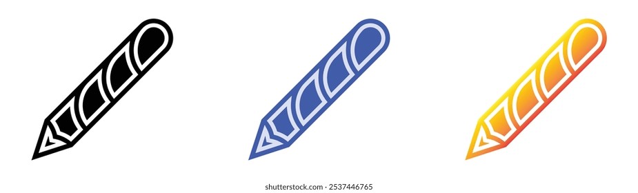 glattes Symbol. Lineares, blaues Füllungs- und Farbverlauf-Design einzeln auf weißem Hintergrund