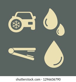 smooth icon set with drops, drop and hairiron vector illustration