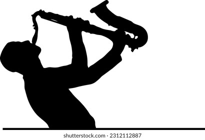 "Smooth Jazz Vibes: Silhouette Saxophone Player Logo Design"
"Saxophone Serenade: Jazz Logo Design with Silhouette Musician"