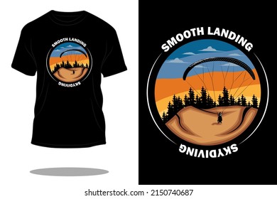 smooth landing skydiving retro t shirt design