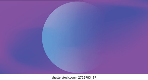 Eine glatte, große Kugel mit einem blauen bis violetten Farbverlauf, teilweise sichtbar auf einfarbigem, violettem Hintergrund, wodurch ein modernes und minimalistisches abstraktes Design entsteht.