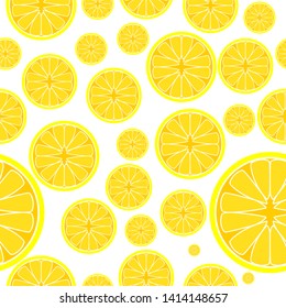 Smooth lemon pattern. Lemon sketch is orange. Citrus fruit background. Elements for menus, greeting cards, wrapping paper, cosmetic packaging, posters etc.