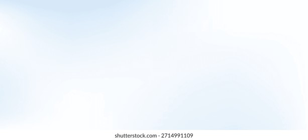 Papel de parede abstrato azul claro suave. Plano de fundo de gradiente branco de nuvem. Fundo de inverno sutil sutil para a bandeira de design gráfico, folheto, cartaz, apresentação. Tampa de gradação de pastel ondulado borrado. Vetor