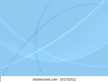 smooth light blue background with curled swoosh curves. vector illustration
