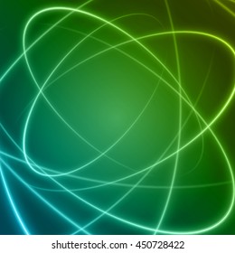 Smooth light blue green waves lines vector abstract background. Good for promotion materials, brochures, banners. Abstract Backdrop, Technology Background. Glowing effects.