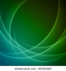 Smooth light blue green waves lines vector abstract bacground. Good for promotion materials, brochures, banners. Abstract Backdrop, Technology Background.
