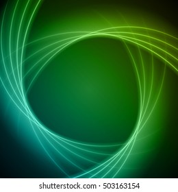 Smooth light blue green waves lines vector. Good for promotion materials, brochures, banners. Abstract Backdrop, Technology Background.