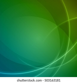 Smooth light blue green waves lines vector abstract bacground. Good for promotion materials, brochures, banners. Abstract Backdrop, Technology Background.