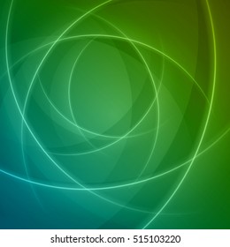 Smooth light blue green waves lines vector abstract bacground. Good for promotion materials, brochures, banners