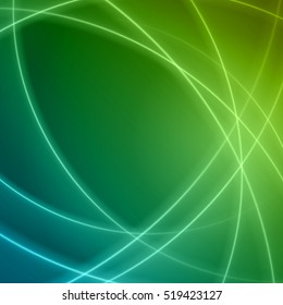 Smooth light blue green waves lines vector abstract bacground. Good for promotion materials, brochures, banners. Abstract Backdrop, Technology Background.Glowing effects.