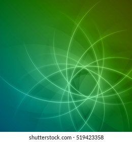 Smooth light blue green waves lines vector abstract bacground. Good for promotion materials, brochures, banners. Abstract Backdrop, Technology Background.Glowing