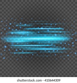 Smooth light blue lines on transparency background vector illustration. Glowing translucent element for special Effects. Abstract design.