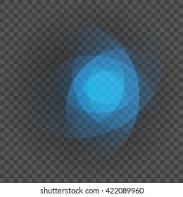 Smooth light blue lines on transparency background vector illustration. Glowing translucent element for special Effects. Abstract design.