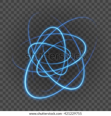 Smooth light blue lines on transparency background vector illustration. Glowing translucent element for special Effects. Abstract design.