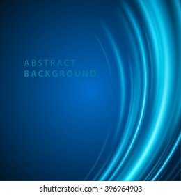 Smooth light blue waves lines vector abstract background. Good for promotion materials, brochures, banners. Abstract Backdrop, Technology Background.