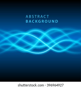 Smooth light blue waves lines vector abstract background. Good for promotion materials, brochures, banners. Abstract Backdrop, Technology Background.