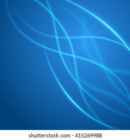 Smooth light blue waves lines vector abstract background. Technology Background. Glowing effects.