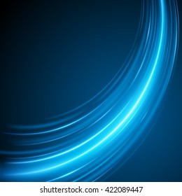 Las líneas suaves de las ondas azules claras Vector de fondo abstracto. Antecedentes de Tecnología. Efectos brillantes.