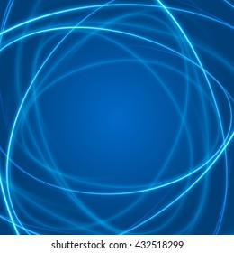 Smooth light blue waves lines vector abstract background. Good for promotion materials, brochures, banners. Abstract Backdrop, Technology Background. Glowing effects.