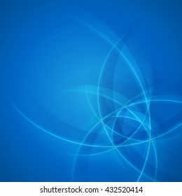 Smooth light blue waves lines vector abstract background. Good for promotion materials, brochures, banners. Abstract Backdrop, Technology Background. Glowing effects.