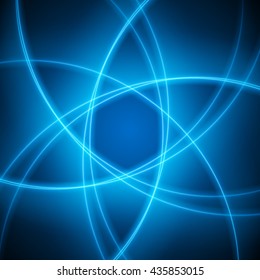 Smooth light blue waves lines vector abstract background. Good for promotion materials, brochures, banners. Abstract Backdrop, Technology Background. Glowing effects.