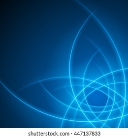 Smooth light blue waves lines vector abstract background. Good for promotion materials, brochures, banners. Abstract Backdrop, Technology Background. Glowing effects.