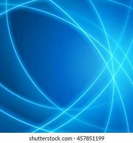 Smooth light blue waves lines vector abstract background. Good for promotion materials, brochures, banners. Abstract Backdrop, Technology Background. Glowing effects.