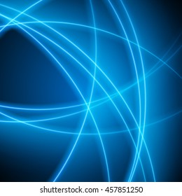 Smooth light blue waves lines vector abstract background. Good for promotion materials, brochures, banners. Abstract Backdrop, Technology Background. Glowing effects.