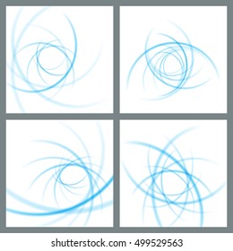 Smooth light blue waves lines vector abstract set backgrounds. Good for promotion materials, brochures, banners. Abstract Backdrop, Technology Backgrounds.