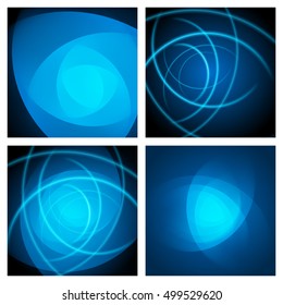 Smooth light blue waves lines vector abstract set backgrounds. Good for promotion materials, brochures, banners. Abstract Backdrop, Technology Backgrounds.