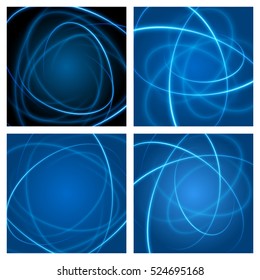 Smooth light blue waves lines vector abstract set backgrounds. Good for promotion materials, brochures, banners. Abstract Backdrop, Technology Backgrounds.