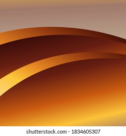 Smooth light gold waves line. Beautiful Gold Satin. Drapery Background. Vector Illustration