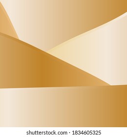 Smooth light gold waves line. Beautiful Gold Satin. Drapery Background. Vector Illustration
