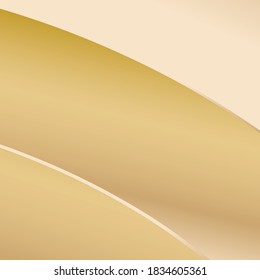 Smooth light gold waves line. Beautiful Gold Satin. Drapery Background. Vector Illustration