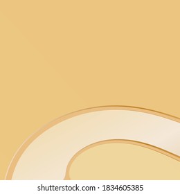 Línea de ondas doradas suaves y ligeras. Hermosa satén dorada. Fondo Drapery. Ilustración vectorial