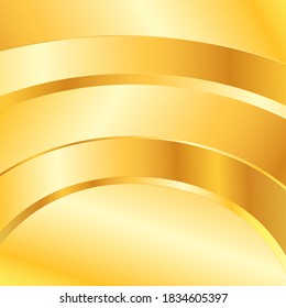 Smooth light gold waves line. Beautiful Gold Satin. Drapery Background. Vector Illustration