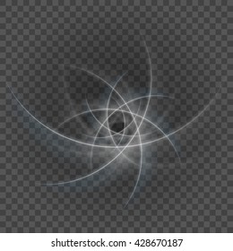 Smooth light gray lines on transparency background vector illustration. Glowing translucent element for special Effects. Abstract design.