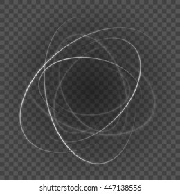 Smooth light gray lines on transparency background vector illustration. Glowing translucent element for special Effects. Abstract design.