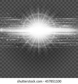 Smooth light gray lines on transparency background vector illustration. Glowing translucent element for special Effects. Abstract design.