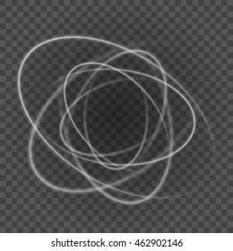 Smooth light gray lines on transparency background vector illustration. Glowing translucent element for special Effects. Abstract design.