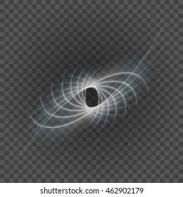 Smooth light gray lines on transparency background vector illustration. Glowing translucent element for special Effects. Abstract design.