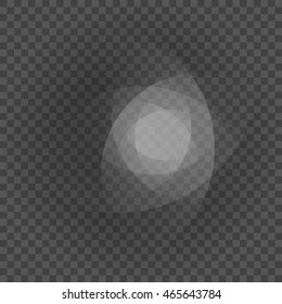 Smooth light gray lines on transparency background vector illustration. Glowing translucent element for special Effects. Abstract design.